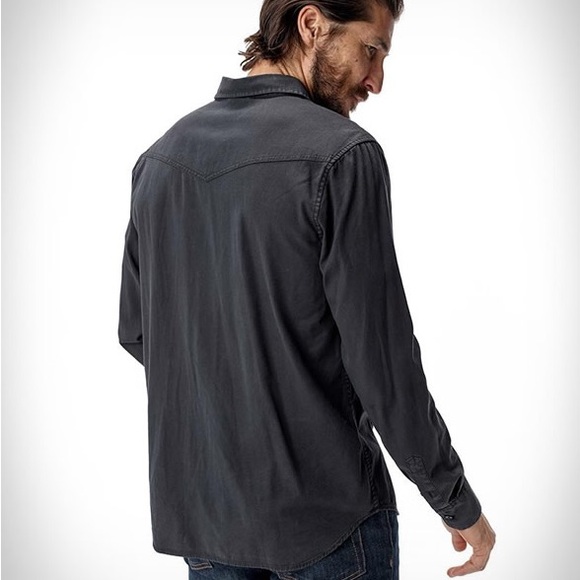 Buck Mason Draped Twill Shirt (Black/Sz Medium) - Picture 7 of 8